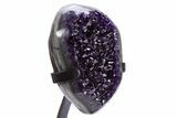 Amethyst Geode With Metal Stand - Uruguay #306893-2